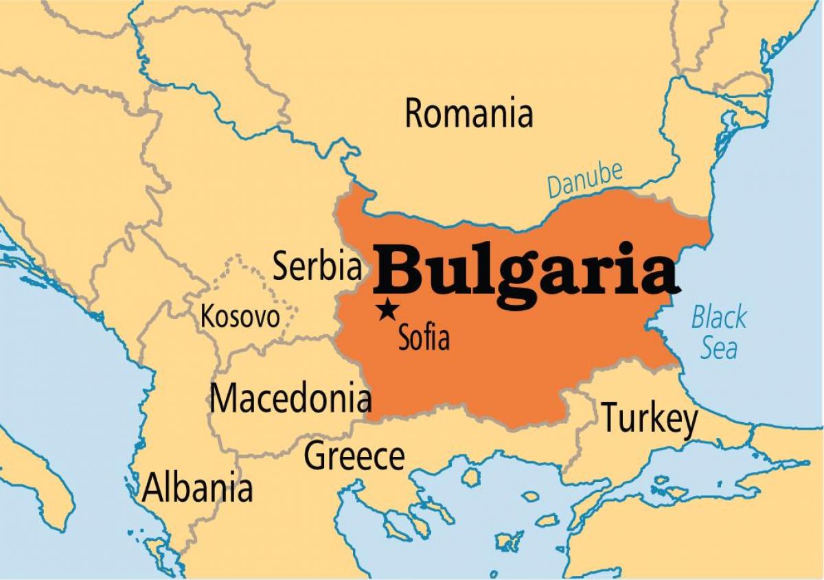Mapa Bułgarii i krajów graniczących